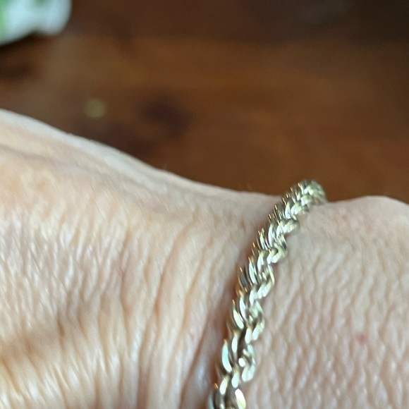 Sterling silver vintage braided rope bracelet with lobster claw clasp.  1970’s - Picture 6 of 7